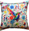 Cojín Colibrí Tribal YUTE BLANCO