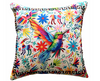 Cojín Colibrí Tribal YUTE BLANCO
