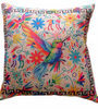 Cojín Colibrí Tribal YUTE CAFÉ